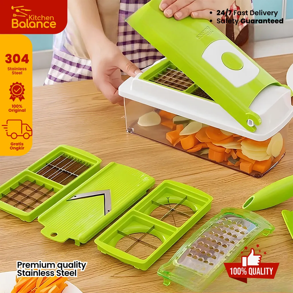 Kitchen Balance Nicer Dicer DPC Alat Pemotong & Parutan  Sayur Buah Multifungsi DP01