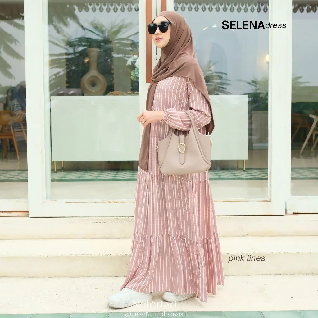 NEFERTARI Selena Dress Gamis Katun Dewasa Dress Dewasa Remaja