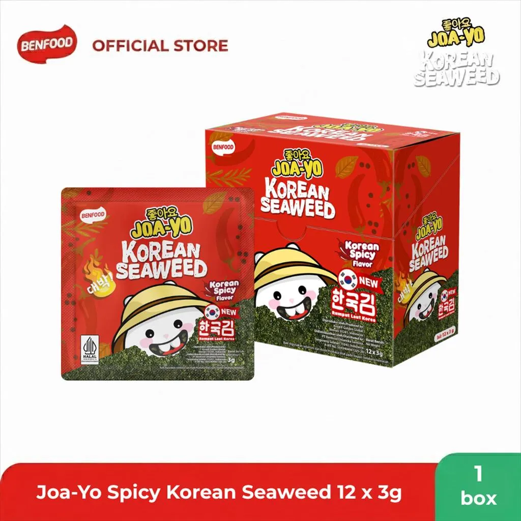 JOA-YO Korean Seaweed Rumput Laut Spicy 12X3g