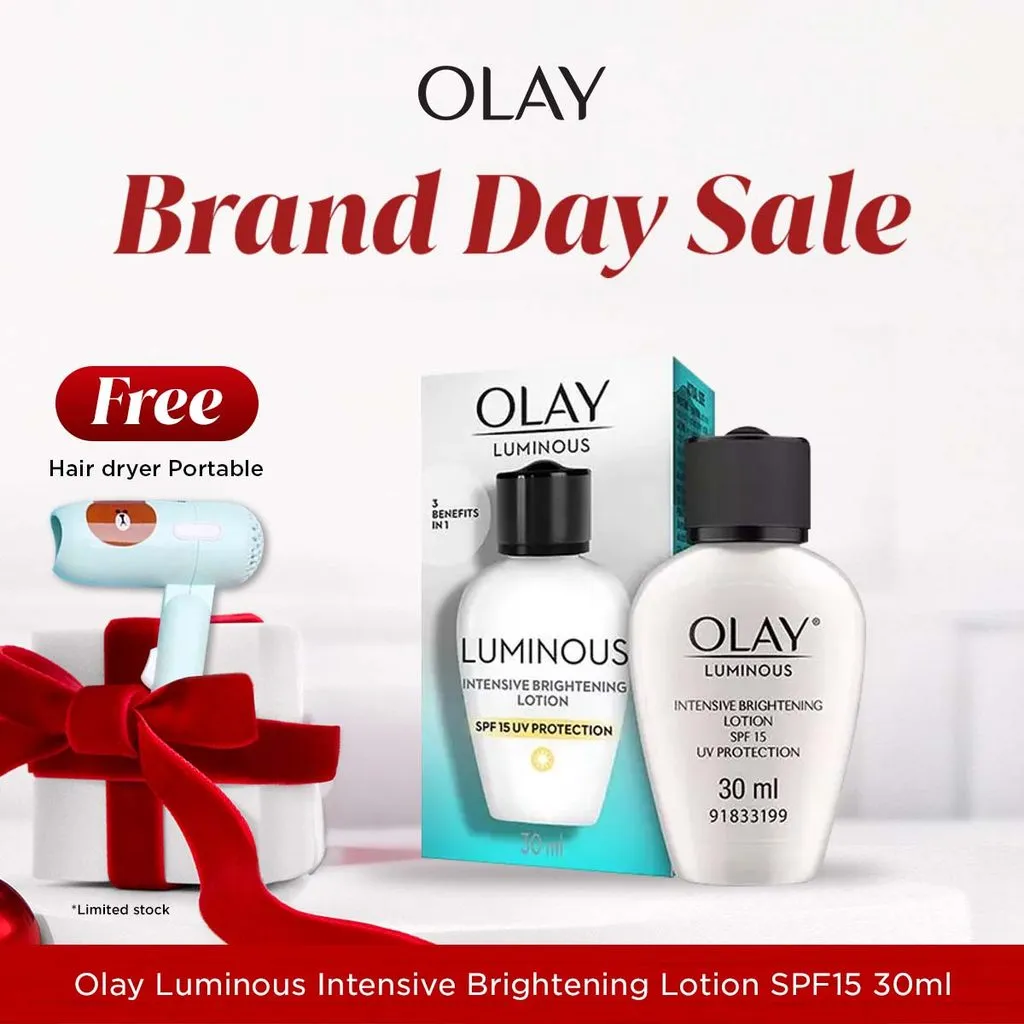 Olay Luminuous Intensive Brigthening Lotion SPF 15 UV Protection Niacinamide Cream Skincare Brightening 30ml