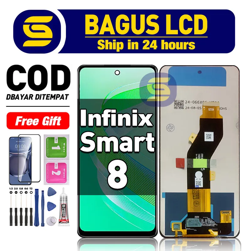 LCD Infinix Smart 8 Fullset hp layar Touchscreen untuk Glass Touch Screen Digitizer COD sun gadget free lem