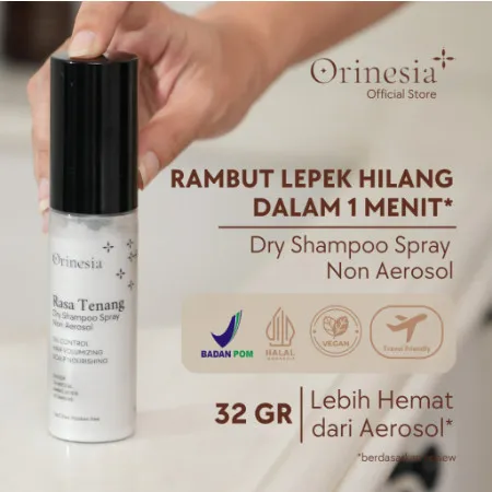 Rasa Tenang - Dry Shampoo Hair Powder Non Aerosol 32gr untuk Rambut Lepek & Berminyak