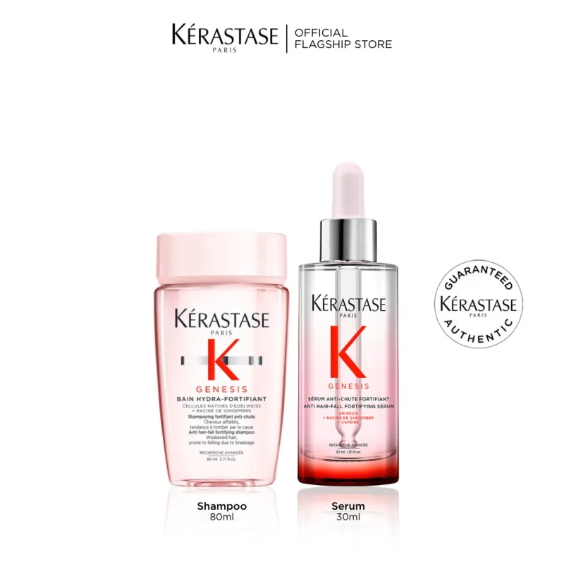 Kerastase Anti Hair Fall Set Shampoo & Serum Rambut Rontok & Patah - Bain Genesis Hydra 80ml & Serum Genesis 30ml