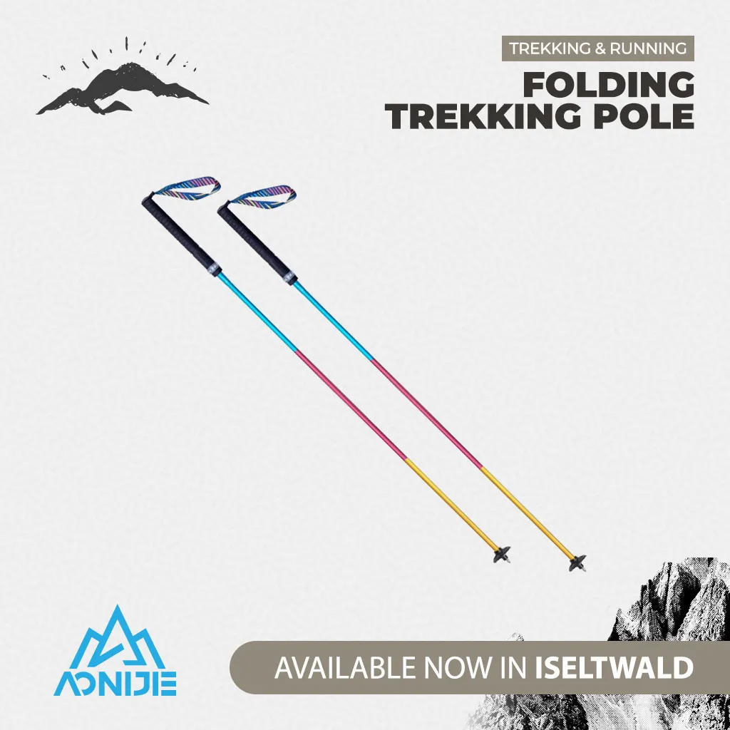 AONIJIE E4201 Folding Trekking Pole Running Alumunium- Tongkat Hiking Lari Lipat Ringan UltraLight Trail Run Outdoor Trekking Gunung Camping/Mendaki