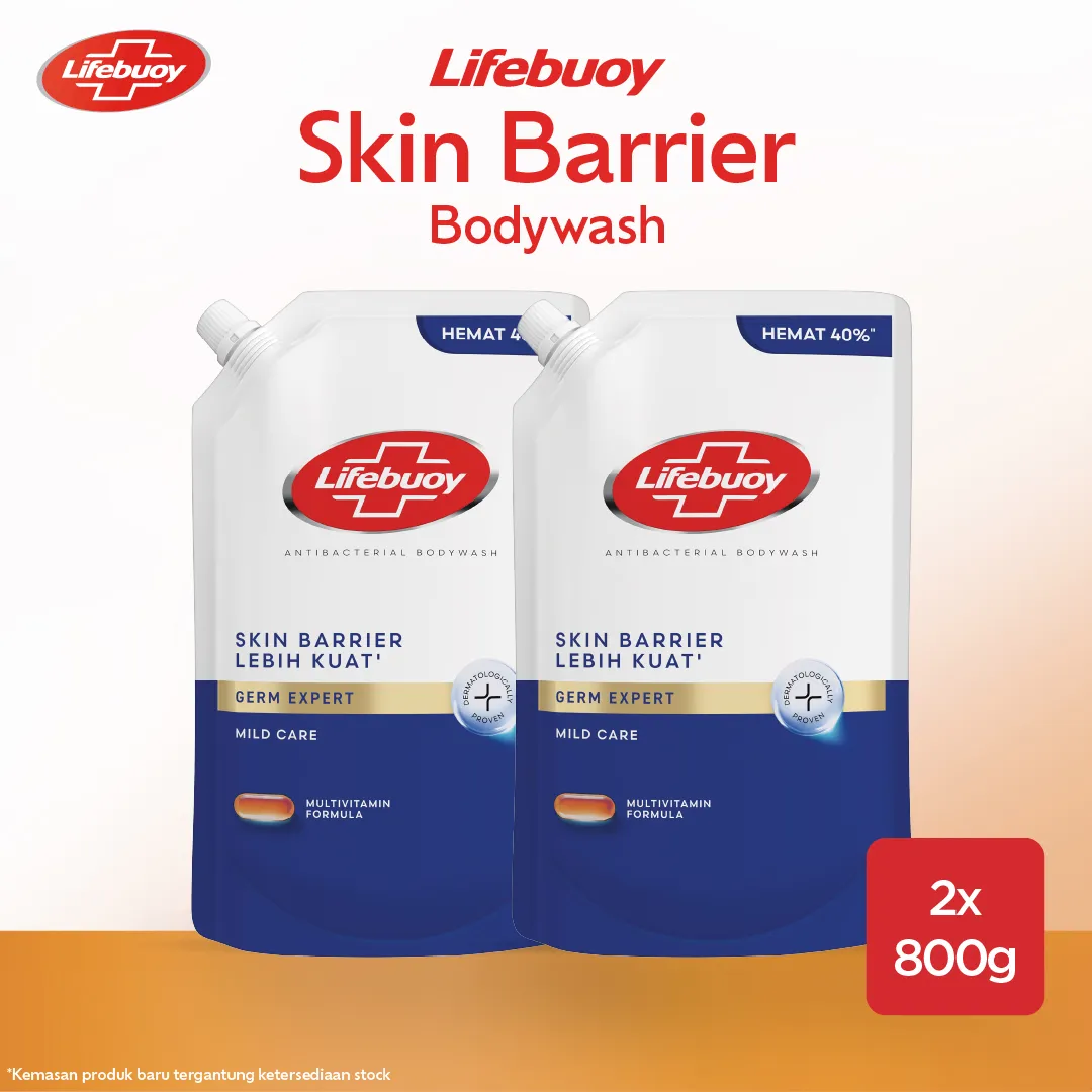 [BELI 2 LEBIH HEMAT 30%] Lifebuoy Sabun Mandi Cair Anti Bacterial Body Wash Mild Care 100% Lebih Kuat Lawan Kuman Berbahaya & 10x Moisturizer 800g