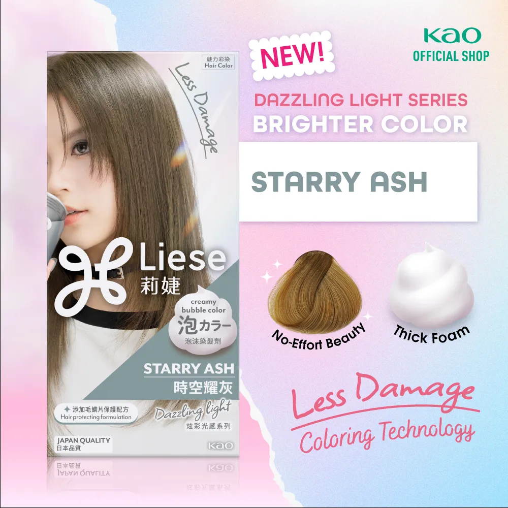 Liese Creamy Bubble Hair Color Cat Pewarna Rambut Stary Ash