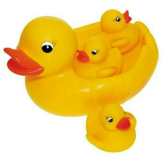 Mainan Mandi Bebek Karet induk 3 Anak Kecil bebek vinil