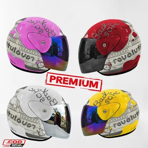 Helm Half Face Dewasa SNI Mirip Seperti Helm GM Original Motif NOTE Beck To School -COD