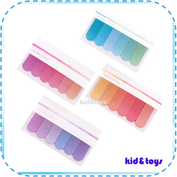 Kertas Label Sticker Kertas Pembatas Buku Tempel Kertas 6 warna Kertas Pembatas Buku Stiker Label Tempel