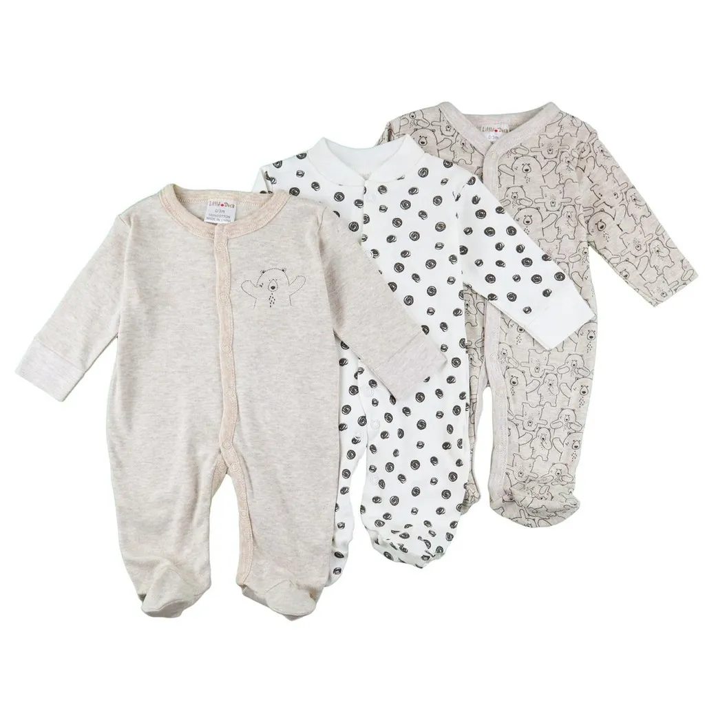 MINIBOO - Baby Sleepsuit 3pcs motif Happy bear