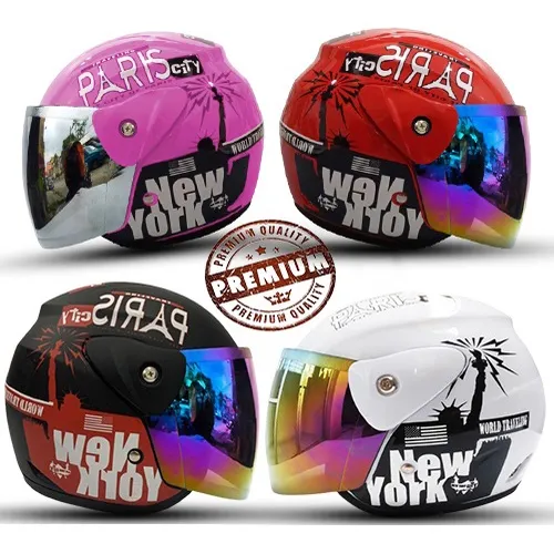 Helm Motor Half Face Dewasa EVOLUTION MOTIF PARIS Seperti Helm GM Original Murah Untuk Pria Dan Wanita SNI Packing Free kardus  COD