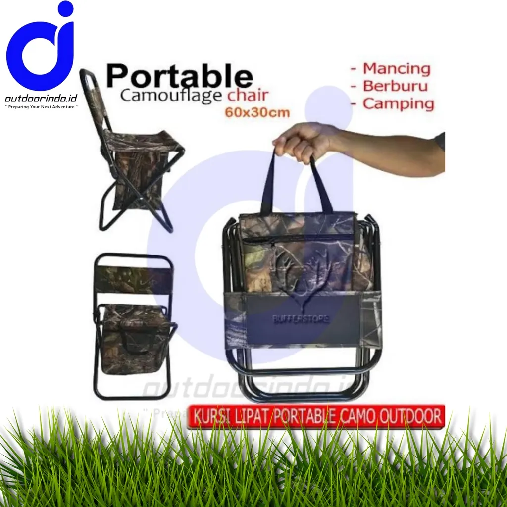 Outdoor Indonesia - 000093 - KURSI LIPAT LORENG ARMY KURSI OUTDOOR CAMOUFLAGE