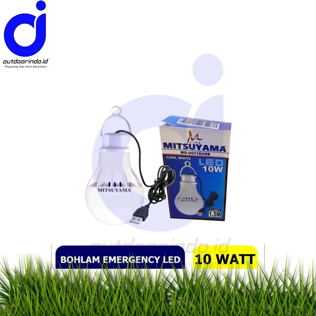 Outdoor Indonesia - 000281 - Lampu LED USB Mitsuyama 10 Watt Portable Powerbank Emergency Adaptor MS-U0110USB
