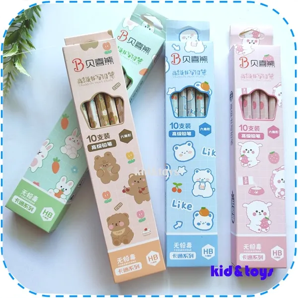 1 Pack 10 pcs Pensil HB Motif Kartun