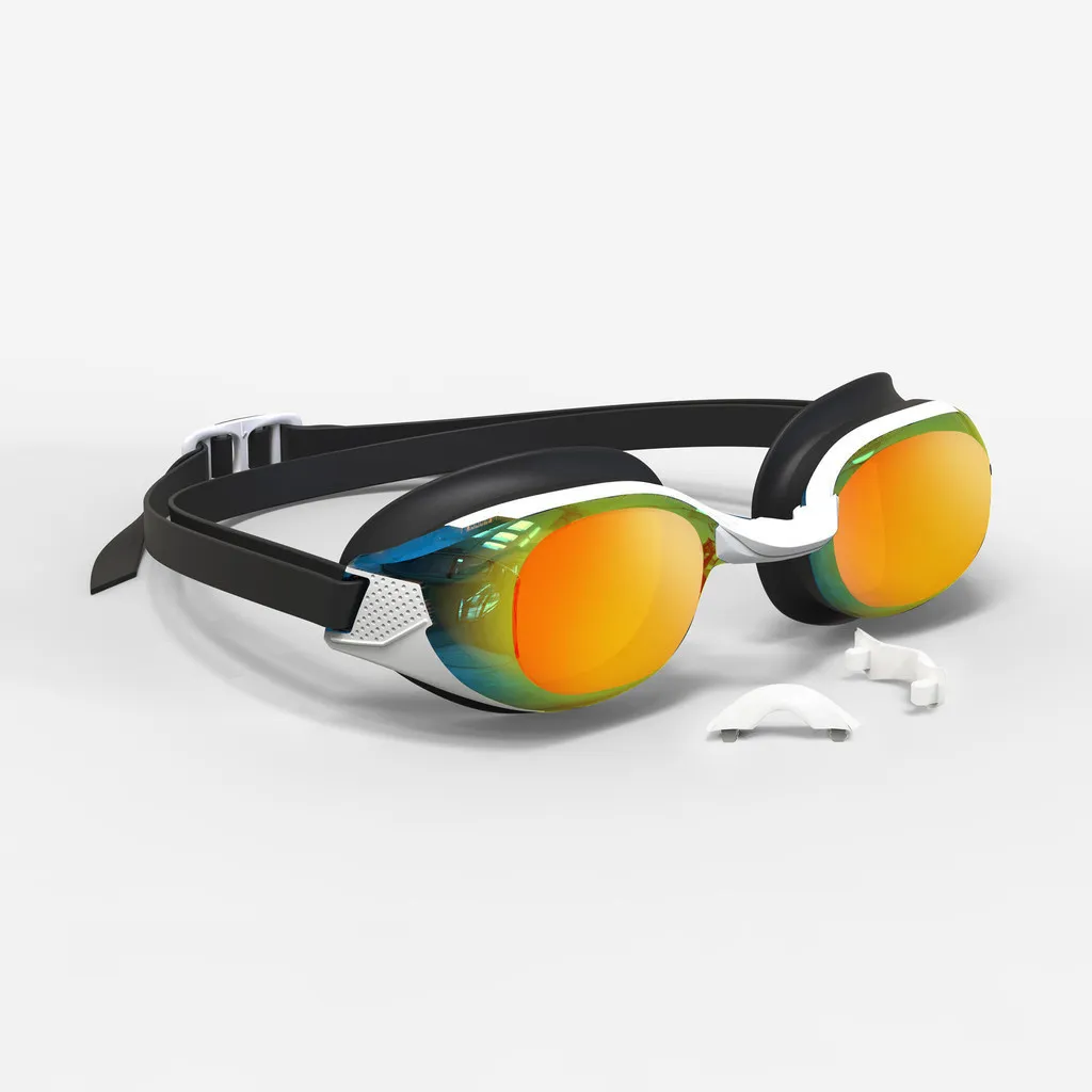 Decathlon NABAIJI Kacamata Renang B-Fit - Satu Ukuran - Lensa Reflektif Hitam/Orange - 8861229