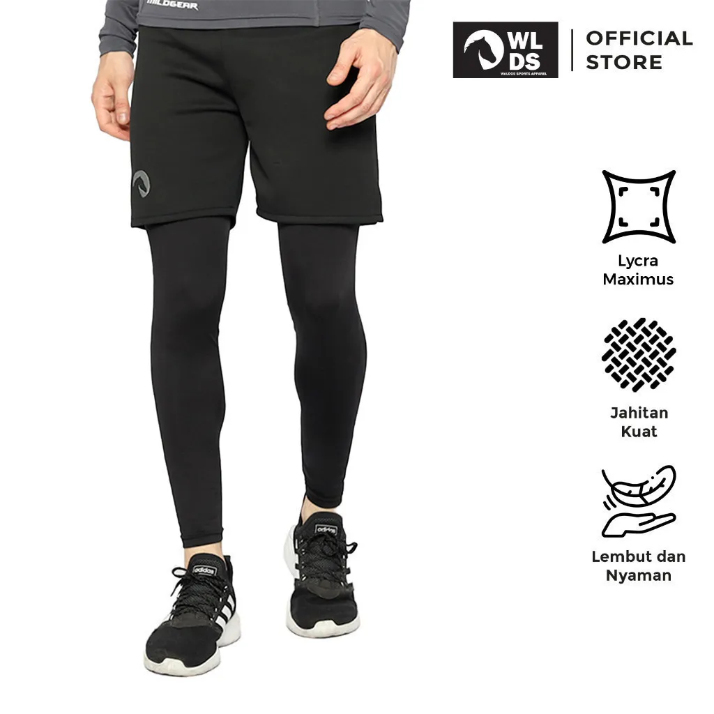 WLDS WALDOS Celana Running 2in1 Short Compression Pants Lycra Maximus