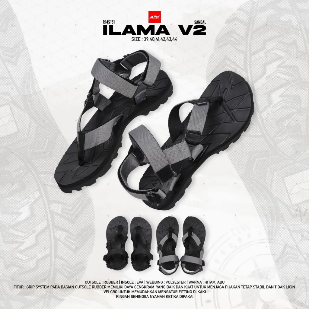 Sandal Gunung Pria Jepit Ilama Polos Arei Outdoorgear