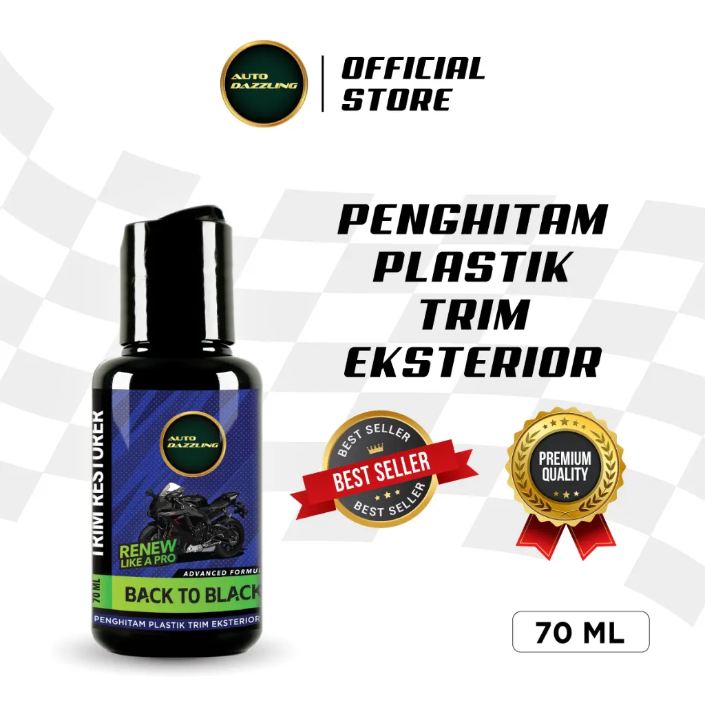 Auto Dazzling Trim Restorer Penghitam Body Plastik Kendaraan Pengkilap Bodi Motor