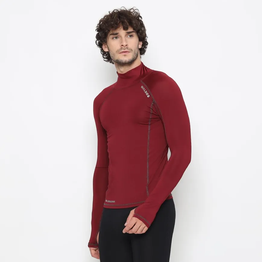 WLDS WALDOS Baselayer Pria Rashguard Throne Maroon Wetsuit Diving Swimming gear - Maroon