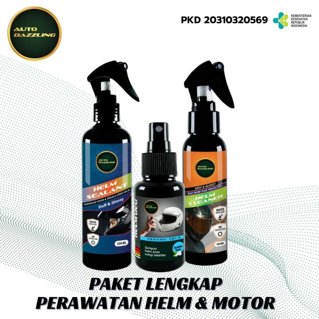 Auto Dazzling Paket Lengkap Perawatan Pembersih Helm Cleaner Sealant Parfum Penghilang Bau