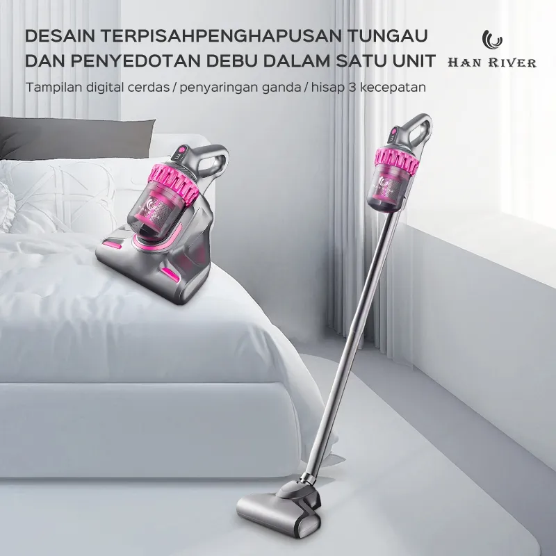 HAN RIVER Vacuum Cleaner Portable 25000PA UV Vacuum Cleaner Cordless Tiga kecepatan dapat disesuaikan HRXCQ04