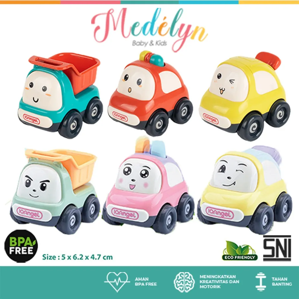 IQ ANGEL Mainan Mobil Mobilan Anak Lucu / Car Toys/ Mainan Mobil Lucu Inersia / Mainan Motorik Anak
