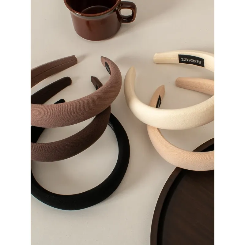 B31-B35 Bando Korea Wanita Bahan Kain Motif Polos Tebal Empuk Korean Style/Bando Bandana Headband