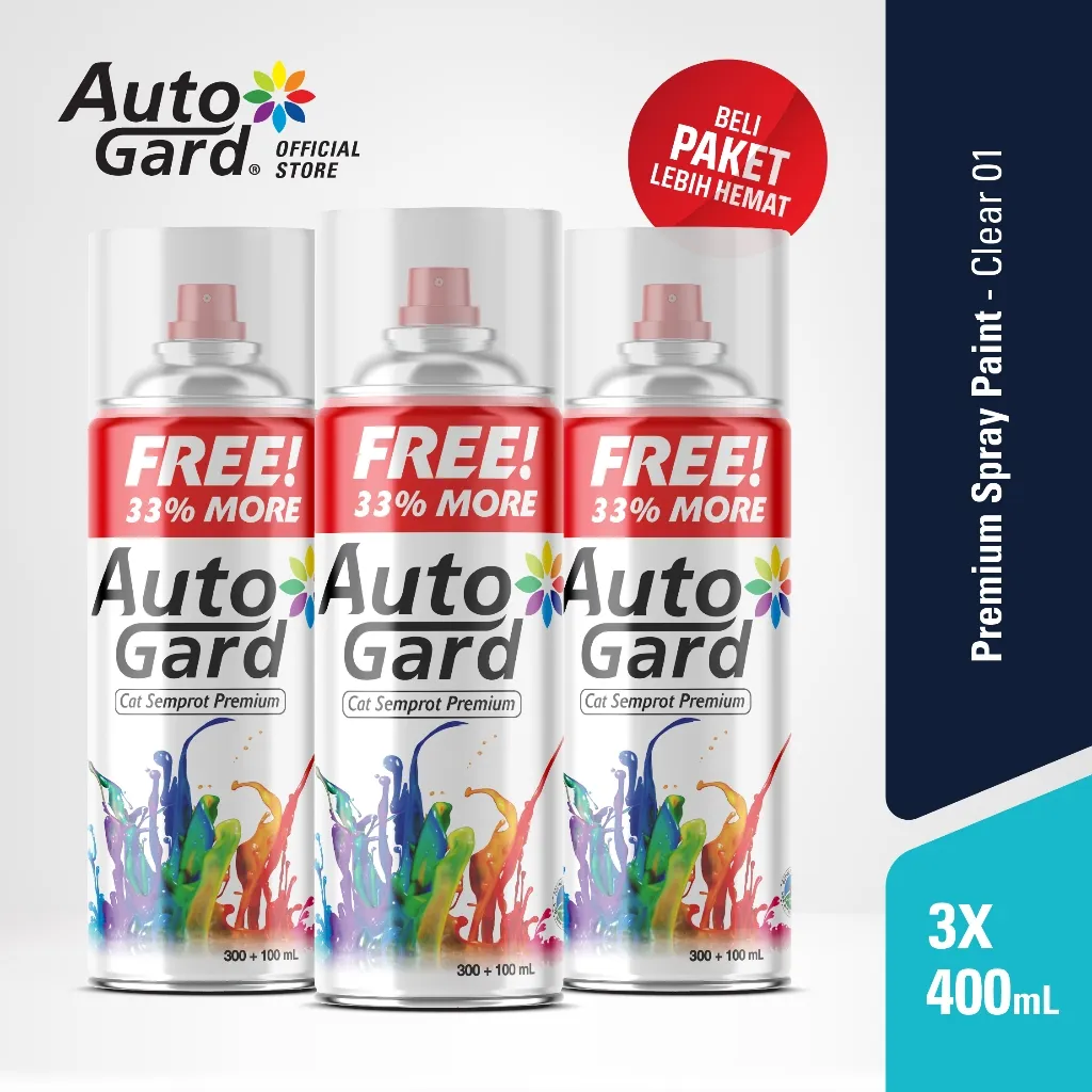AutoGard - [Bundle] Clear Pernis AG-01 (isi 3pc) Cat Semprot Premium Motor Mobil Rumah Helm Perabotan Rumah