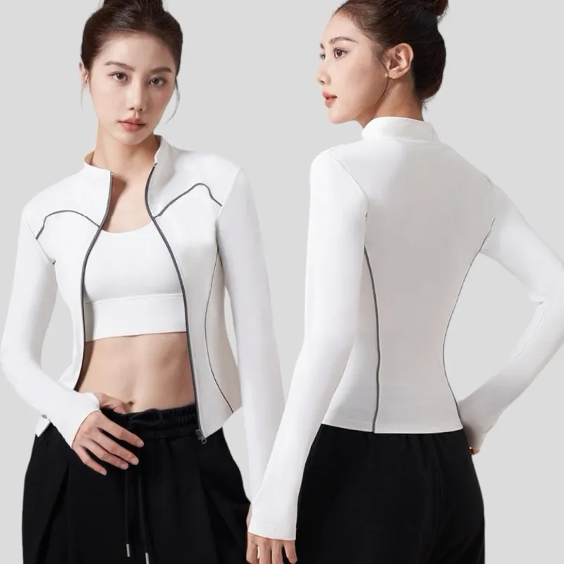 Jaket Mantel Olahraga Wanita Lis Gym Yoga