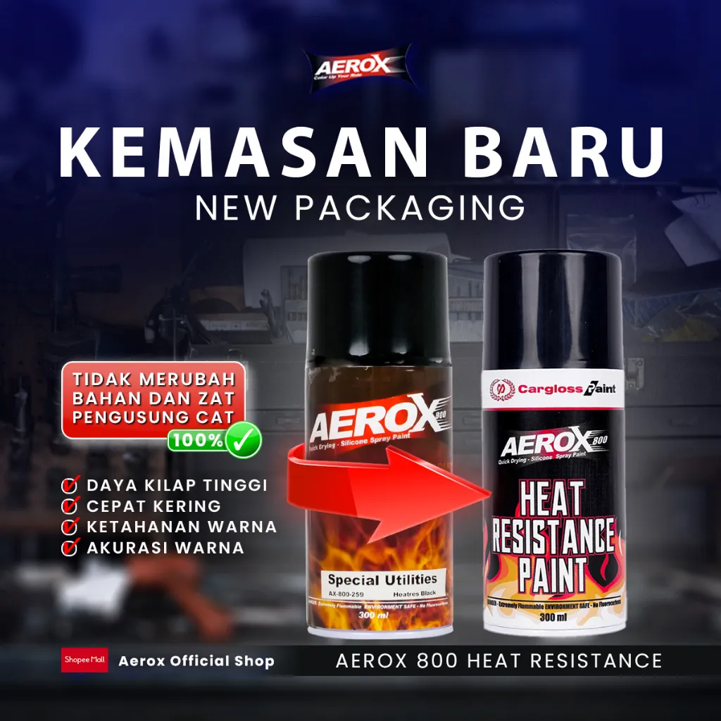 Aerox 800 Cat Semprot Heat Resistance - Black