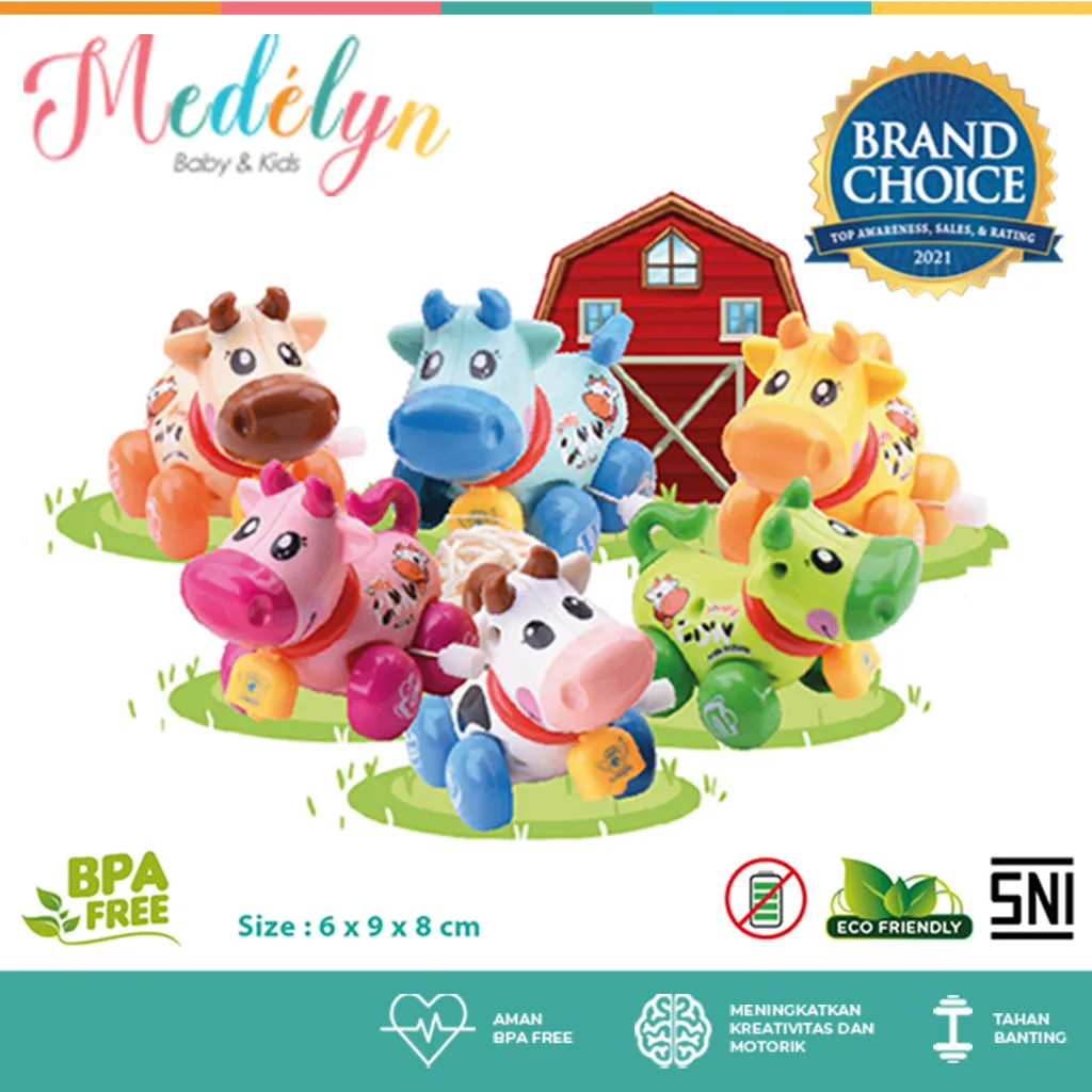 IQ ANGEL Cow Toys / Mainan Sapi Bergerak / Mainan Putar Jalan / Mainan Anak Binatang SAPI