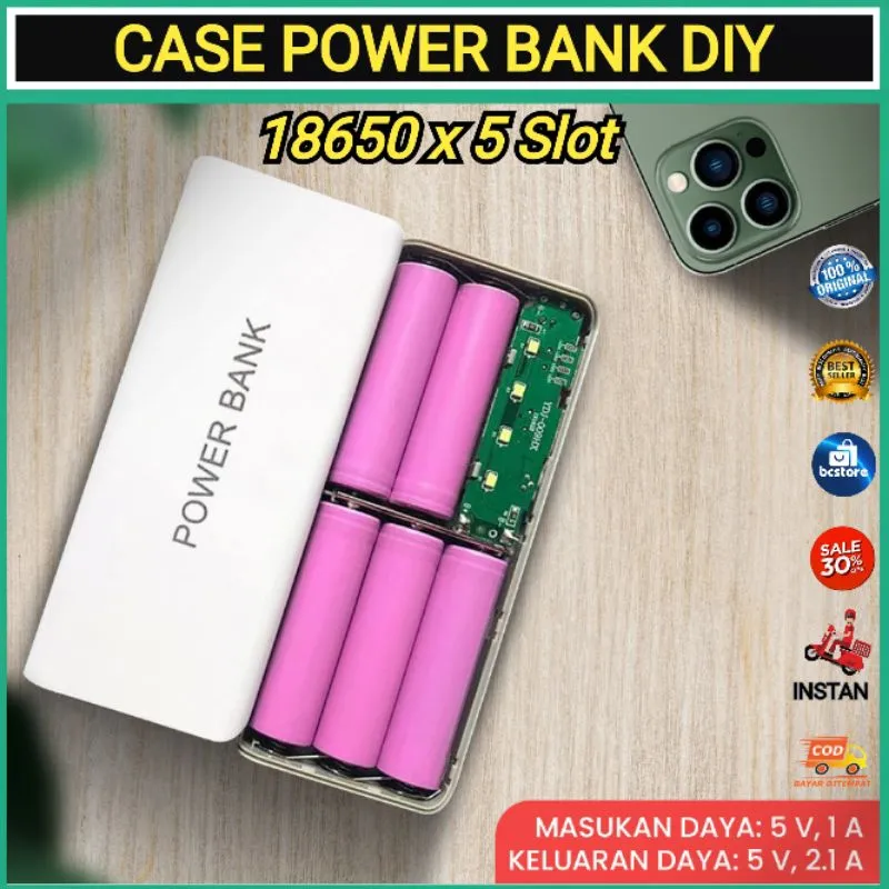 Case Power Bank DIY 18650 x 5 Slot Baterai - YDJ-009HX - VBESTLIFE