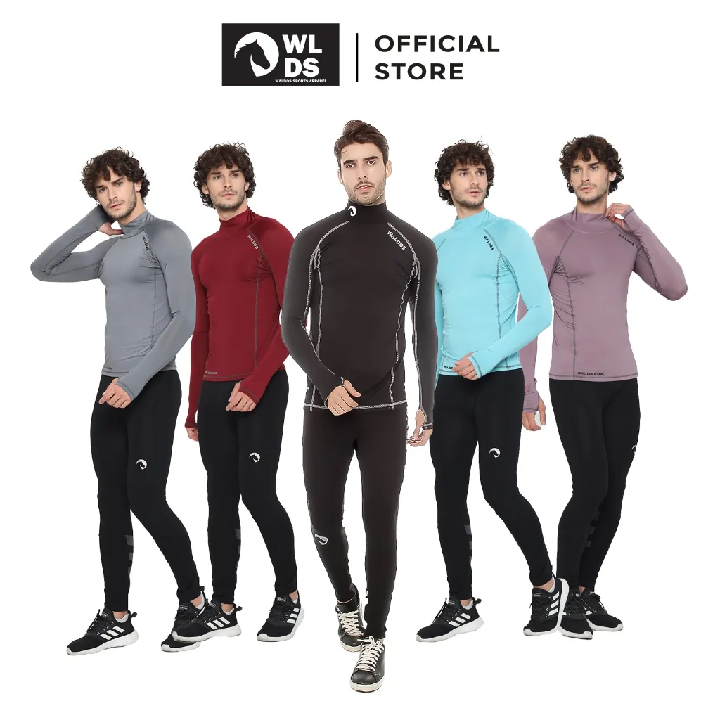 WLDS WALDOS 1 Set Setelan Olahraga Pria Baselayer Sports Gear Black Throne