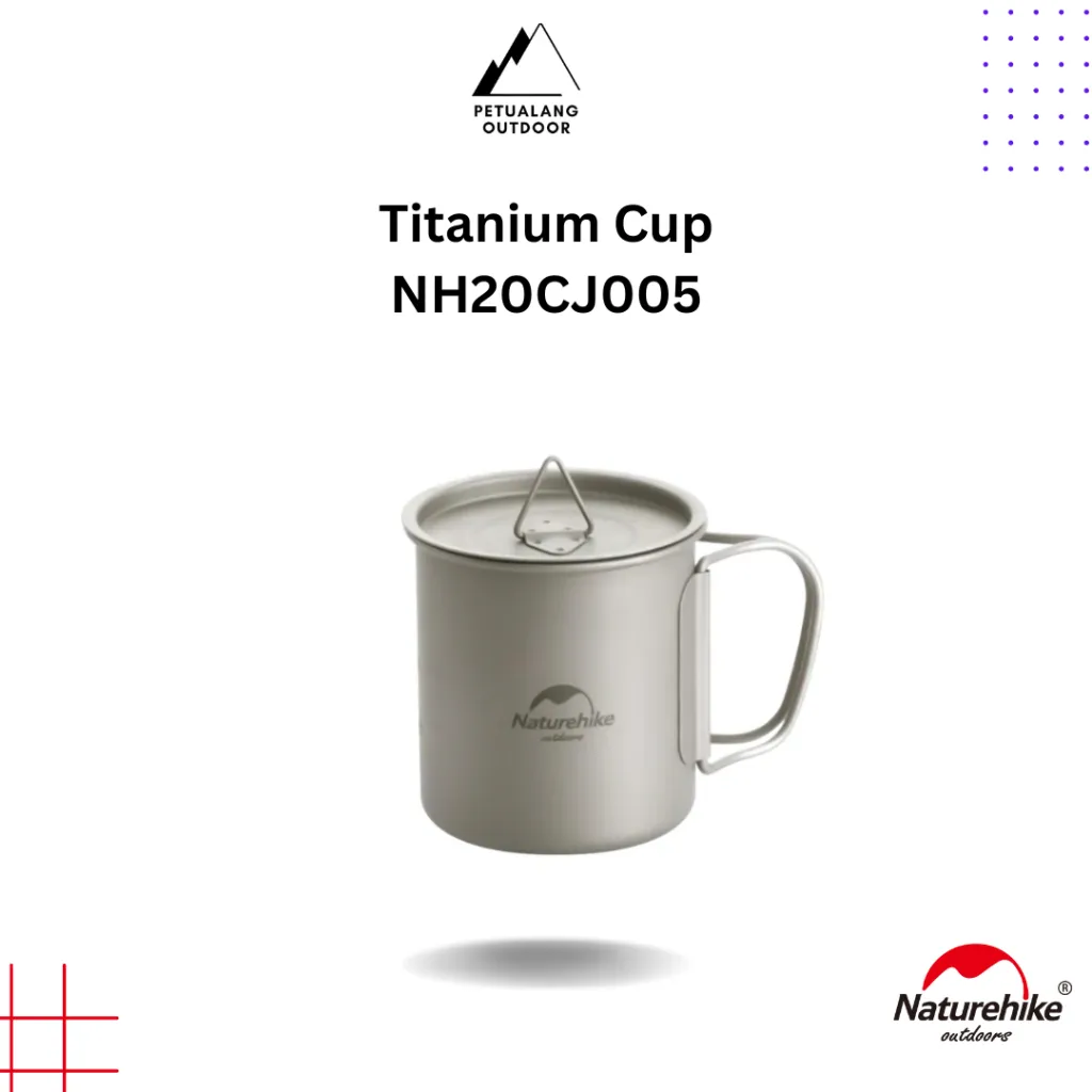 Naturehike Titanium Cup NH20CJ005 Gelas Mug Lipat Ultralight Camping