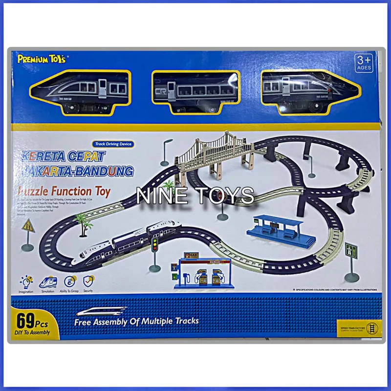 [FREE BATERAI] MAINAN KERETA CEPAT JAKARTA BANDUNG WOOSH TRAIN SET KERETA WOOSH ROLLER COASTER