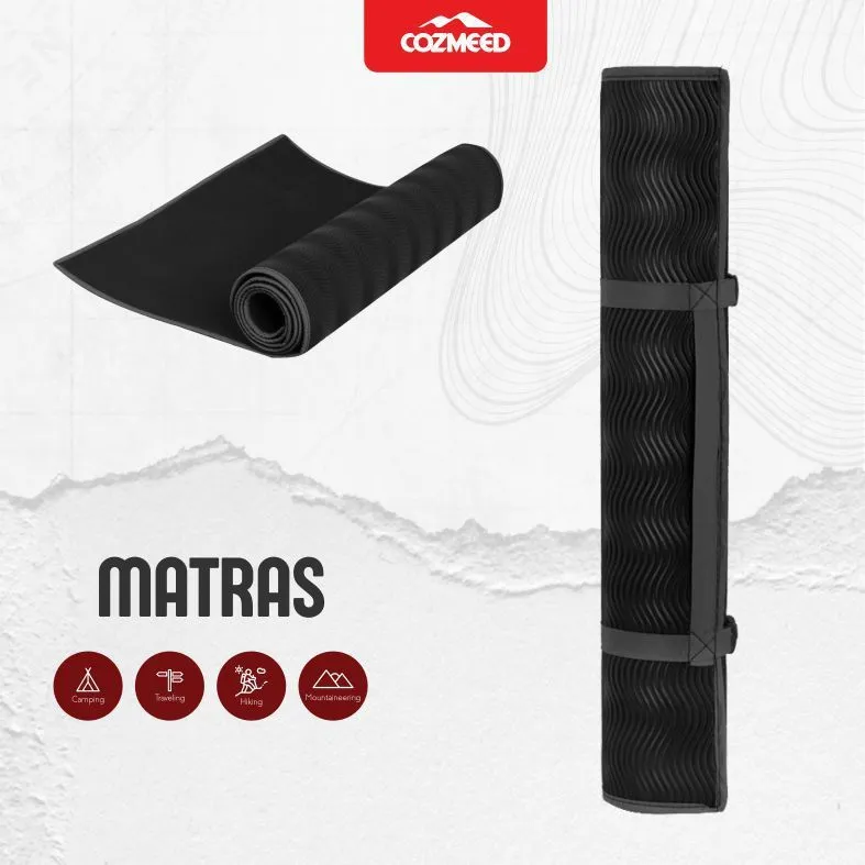 Cozmeed Matras Olahraga Outdoor Gulung Black Grey