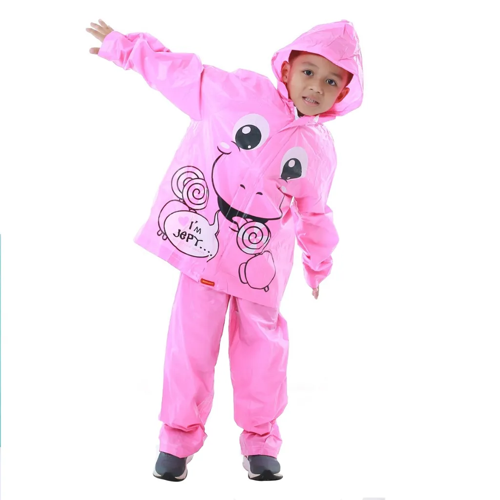 Jas Hujan Anak Perempuan 5-7 Tahun Mantel Hujan Kido Hijau Anak