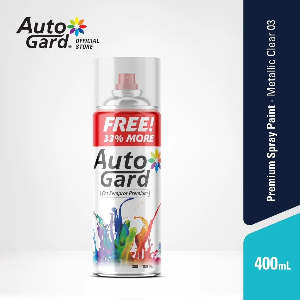 AutoGard - Pernis Metallic Clear AG-03 Cat Semprot Premium Motor Mobil Sepeda Helm Perabotan Rumah