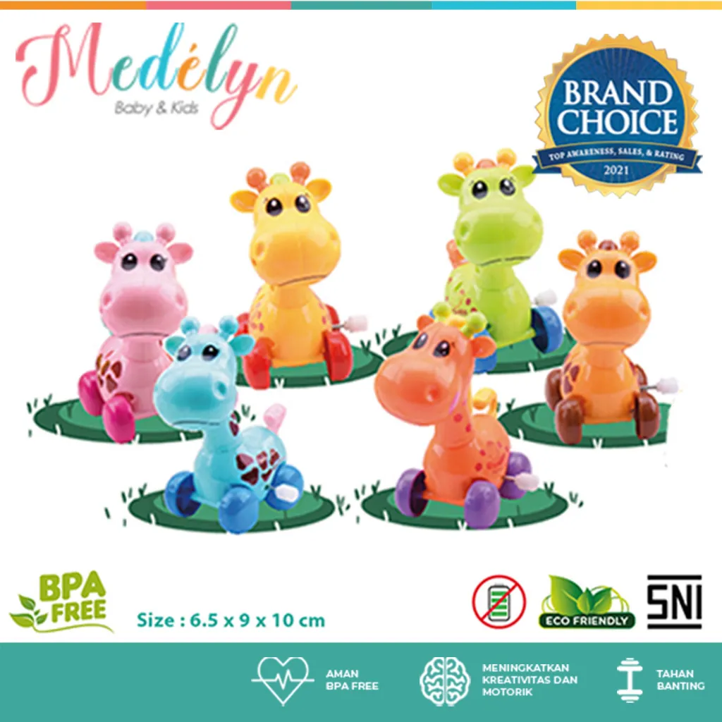 IQ ANGEL Giraffe Toys / Mainan Hewan Jerapah Bergerak/ Mainan Binatang Putar Berjalan Tanpa Baterai