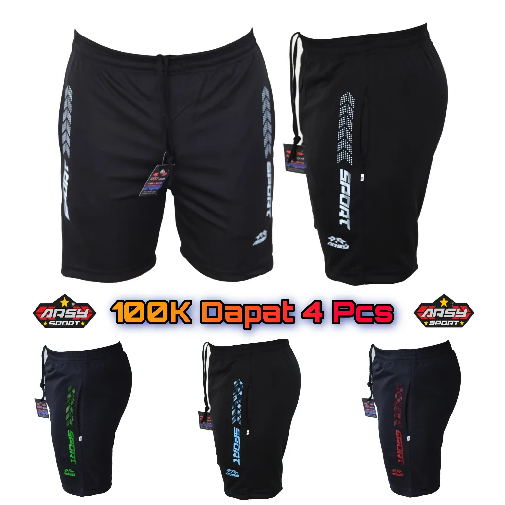 Arsy Sport - 100K Dapat 4 Pcs Celana Pendek Slimfit ST008