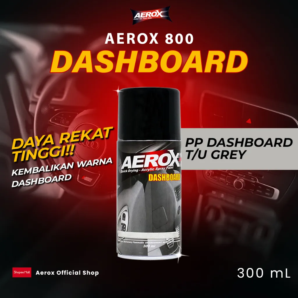 Aerox 800 Cat Semprot Penghitam Dashboard / Body Kasar Kendaraan - Grey