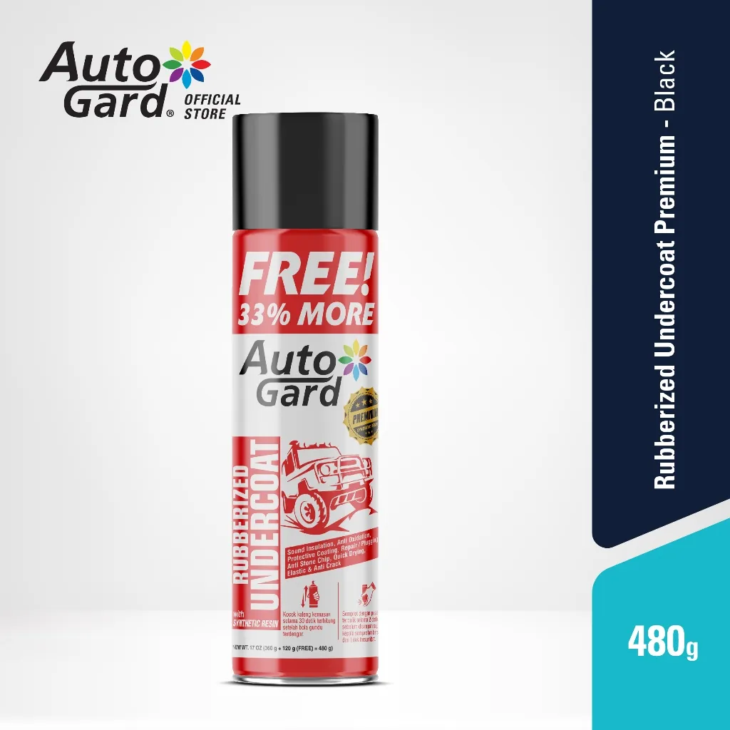 AutoGard - AG-U27 Rubberized Undercoat Premium Black Cat Semprot Peredam Suara Mobil Motor Perabotan Rumah