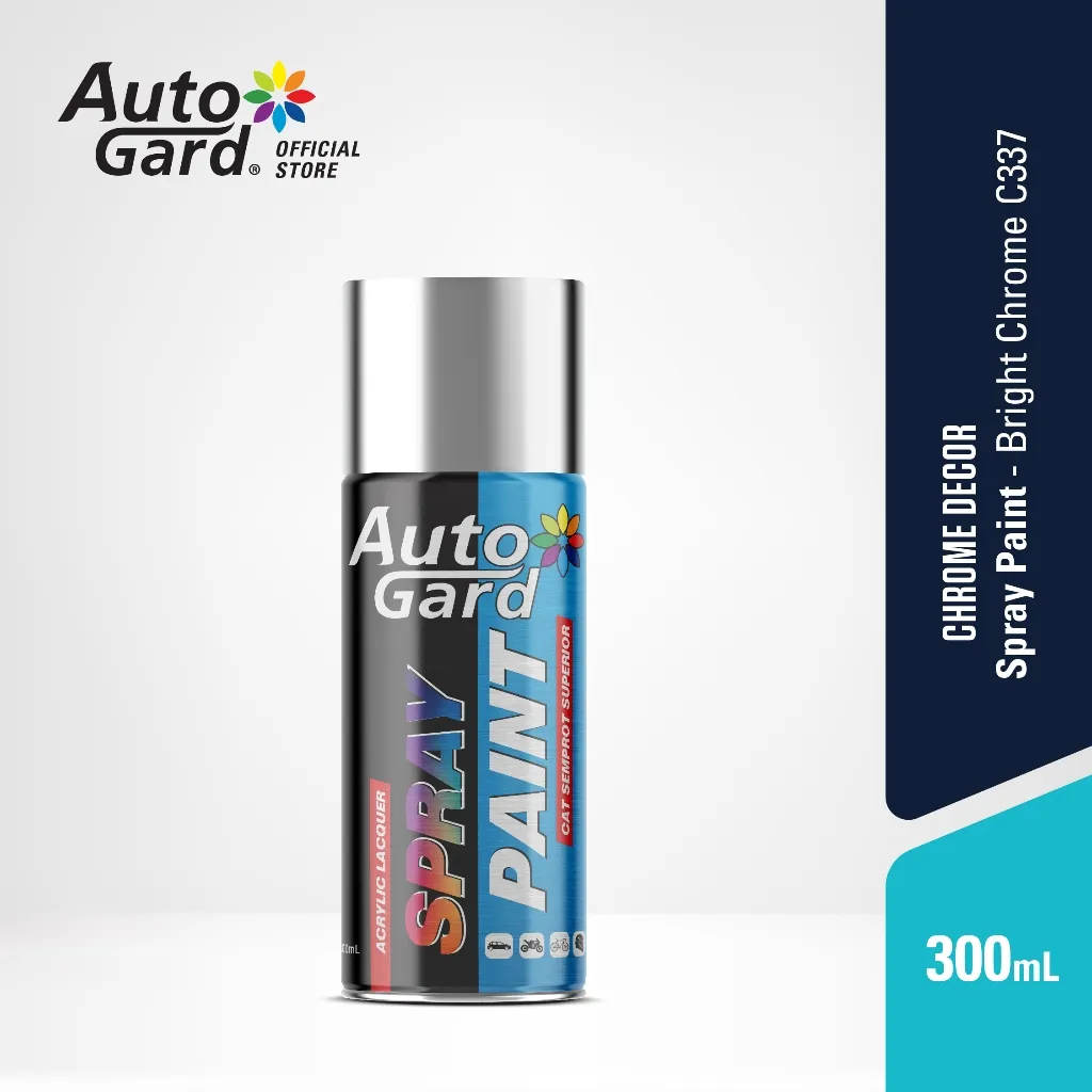 AutoGard - Bright Chrome AG-C337 Cat Semprot Akrilik Mobil Motor Helm Sepeda Perabotan Rumah