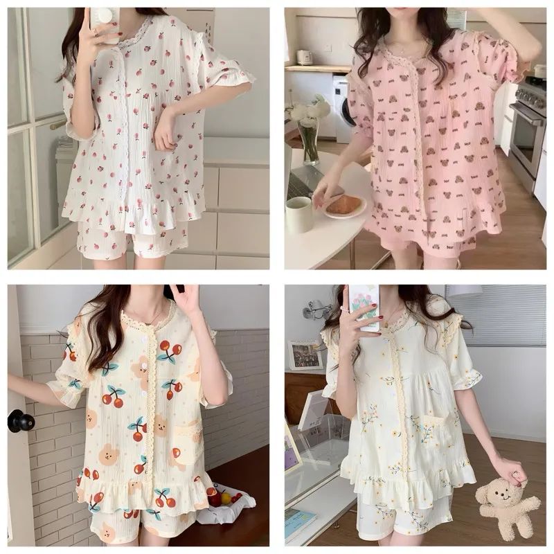 friccia Baju Tidur Wanita Dewasa / Piyama Korea Bahan Premium Celana Pendek Lengan Pendek