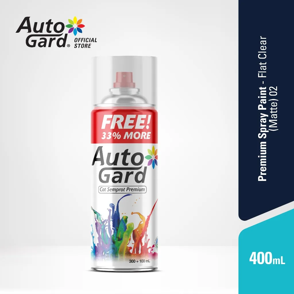 AutoGard - Pernis Flat Clear (Matte/Doff) AG-02 Cat Semprot Premium Motor Mobil Sepeda Helm Perabotan Rumah