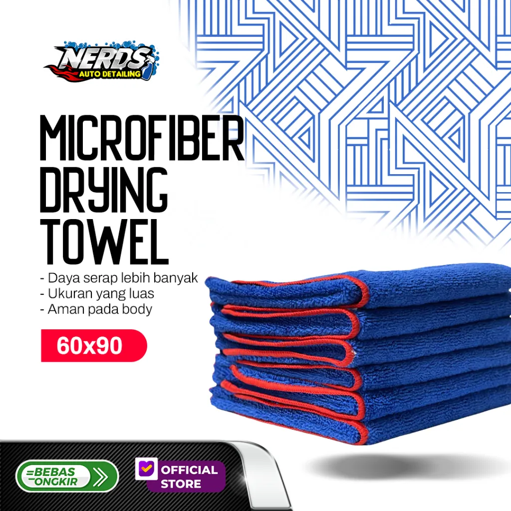Nerds Auto Detailing - Microfiber Drying Towel/Handuk Pengering kendaraan 60x90cm 450 GSM