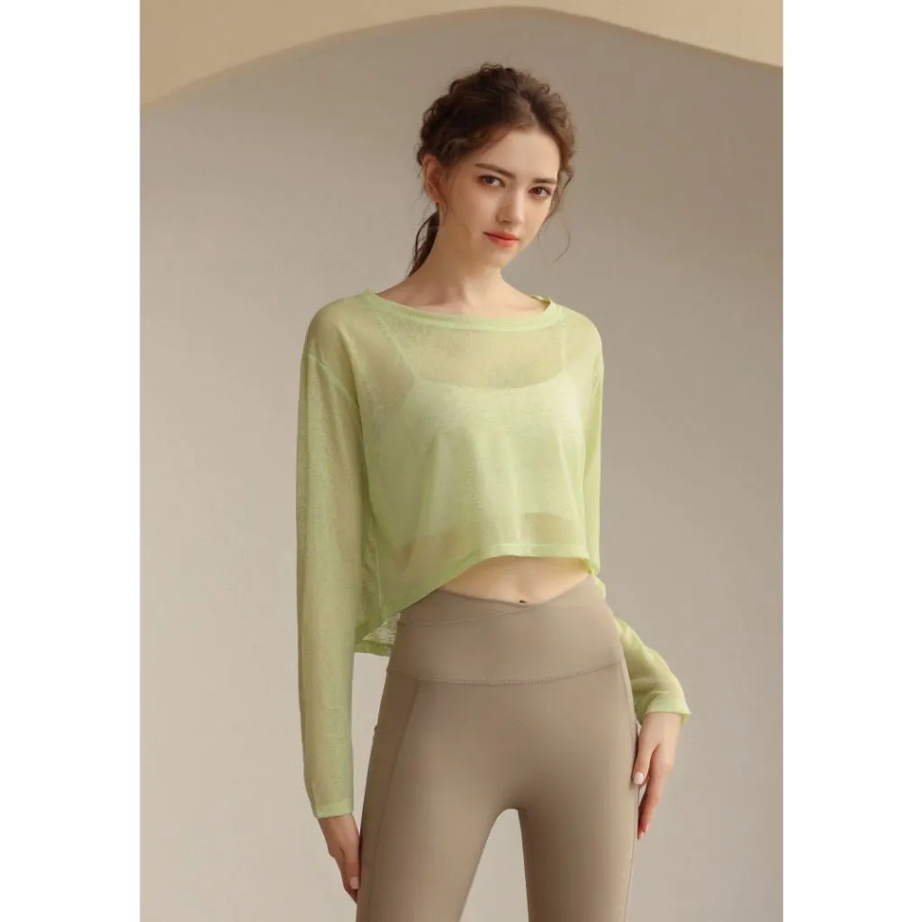 INSPORT-Tshirt Olahraga Wanita Baju Crop Panjang Long Sleeve Tshirt Yoga Zumba Premium 733