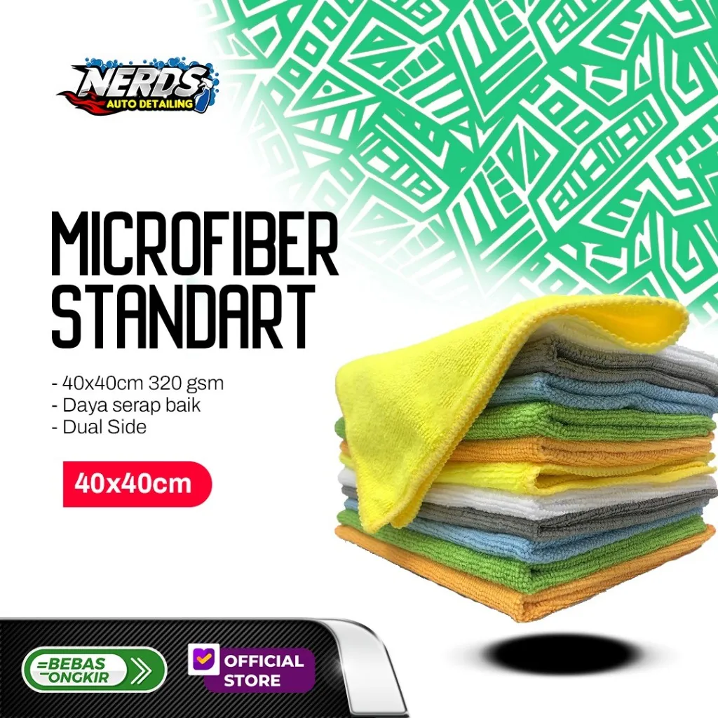 Nerds Auto Detailing - Microfiber 40x40 dengan daya serap air terbaik