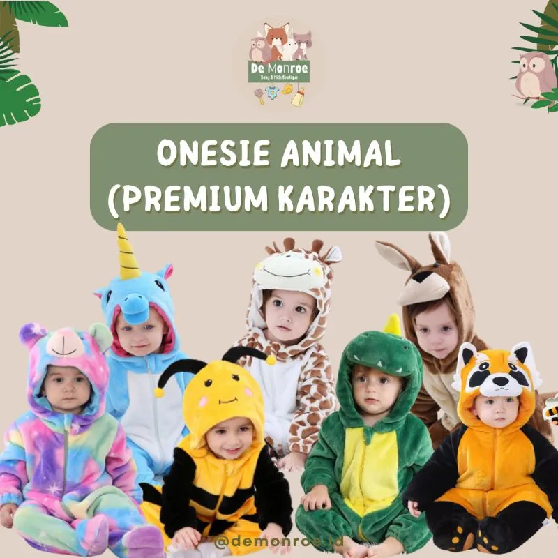 [ BEST SELLER ] Onesie ANIMAL HEWAN PREMIUM Kostum Grosir Murah De Monroe Baju Bayi dan Anak