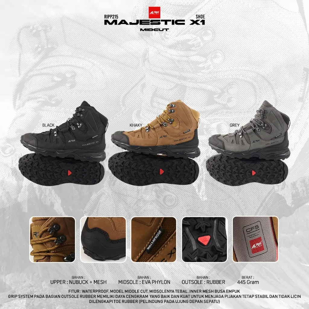 Sepatu Gunung Pria Majestic X1 Arei Outdoorgear